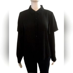 Nicole Miller Sheer Long Sleeve Blouse